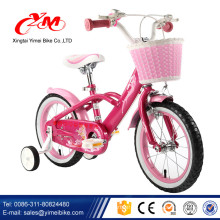 Hermoso marco de acero 16 pulgadas niñas bicicleta / Venta al por mayor mejor bicicleta deportiva para niños / niños bicicleta con rueda de entrenamiento y cesta